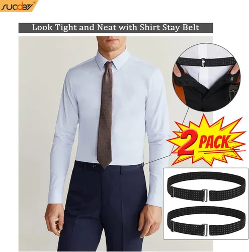 Miniatura 5 de SUOSDEY Camisa Stays Belt para hombre, camisa tucker, cinturón elástico ajustable oculto, agarre más fuerte con pegamento mejorado