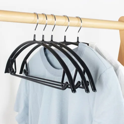 Miniatura 7 de Tosnail Paquete de 10 perchas antideslizantes para suéter con barra para pantalones, sin hoyuelos y arrugas para abrigo, camisa, organizador