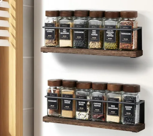 Paquete de 2 Organizador de Especiero Magnético Fuerte para Refrigerador y Horno de Microondas, Estante de Metal para Refrigerador, Ahorrador de