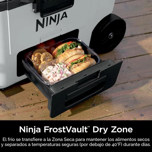 Miniatura 3 de Ninja Enfriador Enfriador FrostVault de 45QT con ruedas Aislado con cajón de almacenamiento Temp Dry Mantiene el hielo frío durante días
