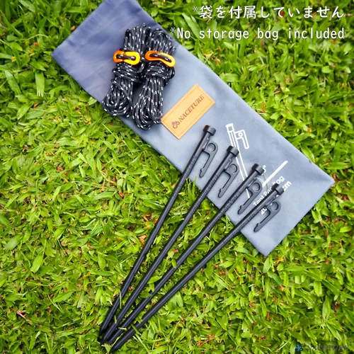 Miniatura 8 de Estaca Resistente para Tienda de Campaña de 12 Pulgadas, Paquete de 4 con Cuerdas Tensoras de Campamento, Estacas de Patio para Toldo, Estacas