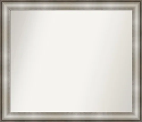 Miniatura 420 de Amanti Art Espejo de baño plateado para sobre fregadero, 28 x 47 pulgadas, espejo rectangular de plata imperial, marco de madera tradicional de gran