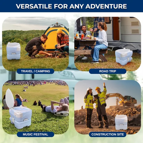 Miniatura 6 de SereneLife Inodoro portátil de 4 galones para acampar para adultos, más de 100 descargas, inodoro de campamento porta orinal con soporte