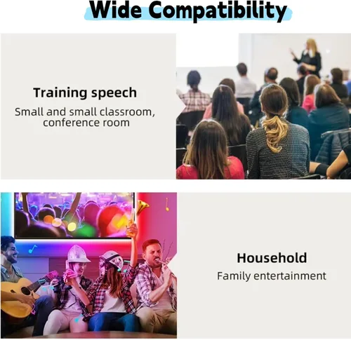 Miniatura 9 de Microfono, micrófonos recargables duales inalámbricos para karaoke con receptor para canto de karaoke, discurso, iglesia, compatible con teléfono