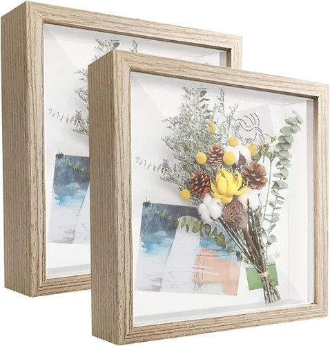 Miniatura 20 de Caja expositora de 8 x 8 pulgadas con calcomanías de letras, vitrina para recuerdos, artículos de bebé, recuerdos de boda, manualidades, boletos
