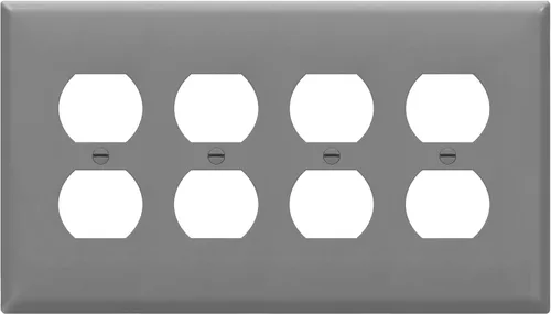 Miniatura 9 de enerlites Duplex placa de pared de salida, 1 – 4 Gang policarbonato, tamaño estándar, irrompible – Color Blanco..., Blanco