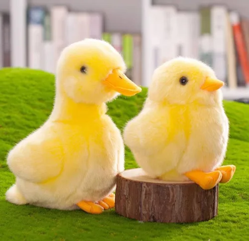 Pollito amarillo de 6 pulgadas y juguetes de peluche de pato amarillo de 8 pulgadas
