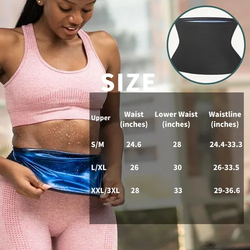 Miniatura 6 de Cinturón de Entrenamiento y Adelgazamiento con Banda de Sudoración para Mujeres, Cinturón Sauna para Pérdida de Grasa del Vientre Inferior, Adecuado