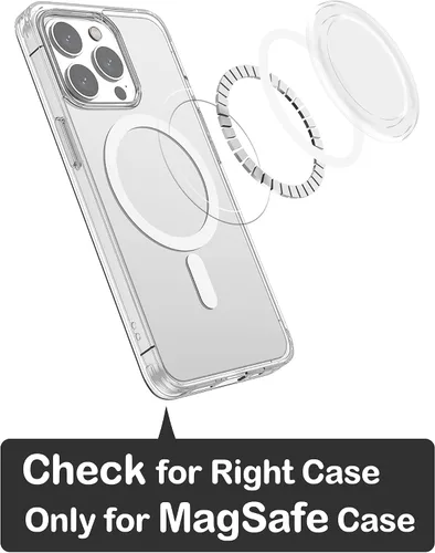 Miniatura 5 de metisinno Base magnética compatible con agarres de teléfono PopSocket y fundas MagSafe para iPhone, transparente y blanco