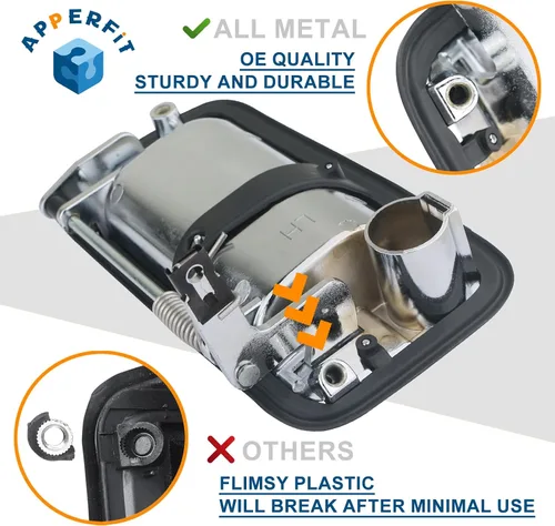 Miniatura 3 de APPERFiT Manija de Puerta Externa Completamente Metálica (Cromada) Compatible con 1995-2000 Chevrolet Chevy Tahoe Suburban C1500 C2500 C3500 K1500
