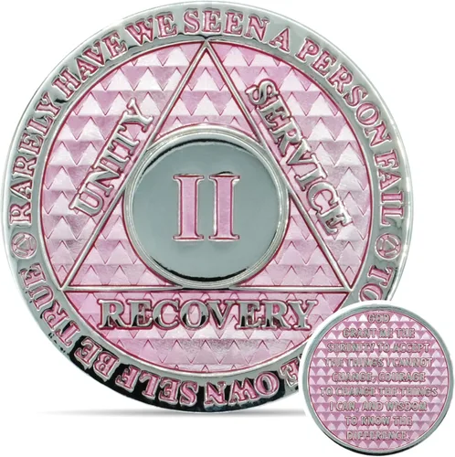 Miniatura 41 de Moneda de sobriedad de 10 años Chip AA Legacy Ficha de aniversario de recuperación de triplaca gruesa (Aqua)