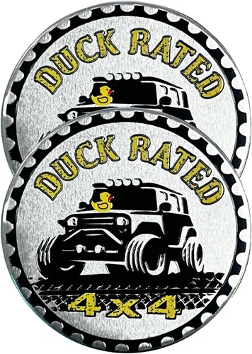 Miniatura 24 de 2 piezas de emblema de coche Boobie Rated, emblema automotriz metálico 4 x 4, emblemas de coche redondos de metal 3D, pegatinas de emblema de coche