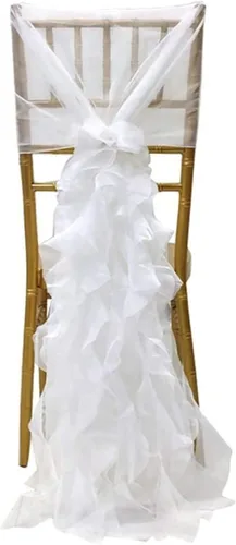 Miniatura 6 de Funda para silla de hilo de leche, fundas para respaldo de silla de tul para despedida de soltera, boda, decoración de baby shower, fundas largas
