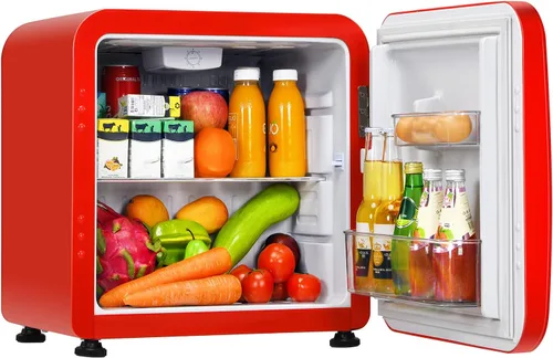 Miniatura 10 de COSTWAY Mini refrigerador de 1.6 pies cúbicos, refrigerador compacto con descongelación automática, puerta reversible individual, termostato Blanco