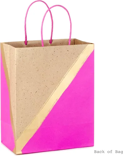 Miniatura 5 de Hallmark Bolsas de regalo de papel medianas de 9 pulgadas, paquete de 8 (rosa y kraft) para el día de San Valentín, Pascua, cumpleaños, día
