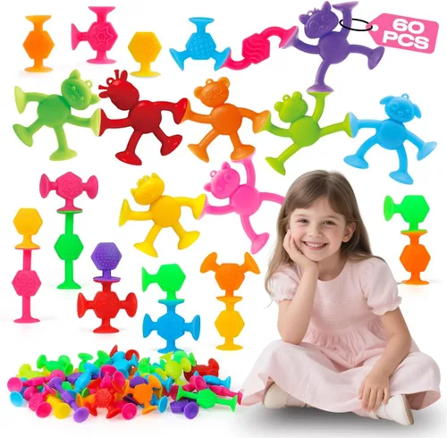 Miniatura 9 de Juguete de Baño con Ventosa para Niños de 3, 4, 5 Años, 10 Piezas de Ventosas de Animales para Bañera para Niños Pequeños, Herramientas para Ventana