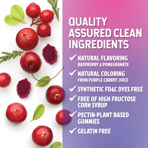Miniatura 7 de Nature's Nutrition Gomitas probióticas para mujeres con arándano, 6 cepas premium para el equilibrio del PH, salud digestiva, apoyo vaginal e