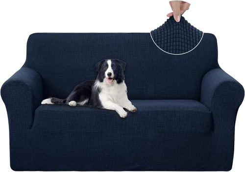 Miniatura 43 de U-NICE HOME Funda elástica para sofá, lavable, protector de muebles para sofá de 3 cojines, apta para mascotas (sofá, gris)
