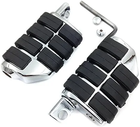 Miniatura 5 de XKH - Estriberas dobles ISO para motocicleta 8028 compatible con Suzuki Kawasaki cromado [B00Y7C690C]