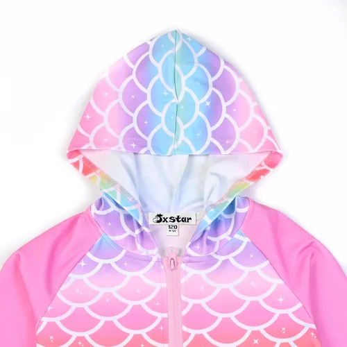 Miniatura 3 de Jxstar Sudadera raglán con capucha y cremallera para niñas con bolsillos