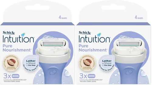 Miniatura 2 de Schick INTUITION Pure Nourishment - Recambios de maquinilla de afeitar para mujer, paquete de 3