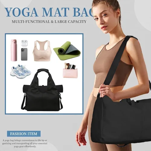 Miniatura 2 de Bolsa para esterilla de yoga, bolsa de gimnasio de yoga deportiva para mujer, bolsa ligera para esterilla de yoga con correa de yoga, bolsa de mano
