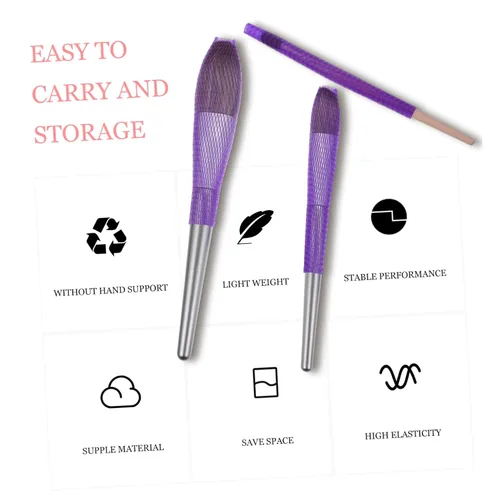Miniatura 6 de MERRYHAPY Neto maquillaje cepillo cubierta cerdas protector PE material fácil de usar 150pcs cantidad esencial para viajes