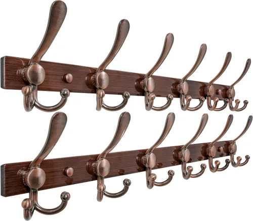 Miniatura 22 de Dseap - Perchero para montaje en pared, base resistente calibre 12 vs Flimsy de 0.039 pulgadas, ganchos sólidos antidesgarros, montaje en perno