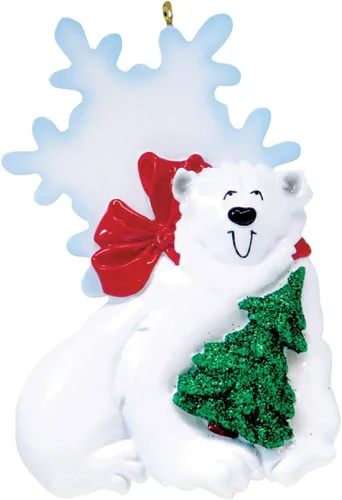 Miniatura 9 de Adornos de Navidad personalizados 2025, adornos personalizados para bastón de caramelo de Navidad, oso polar con adorno de bastón de caramelo, tema
