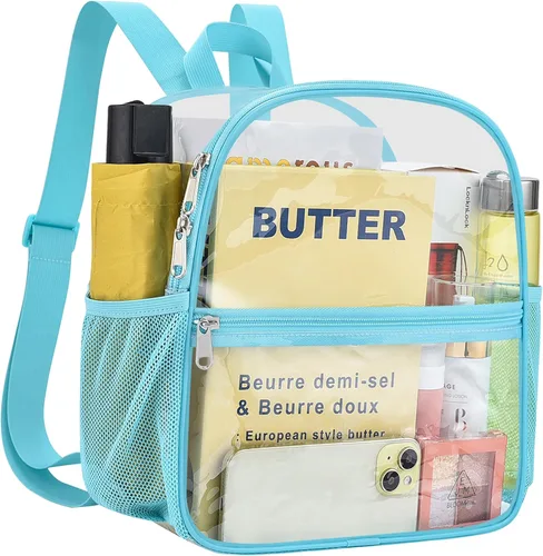 Miniatura 2 de Mochila deportiva transparente para eventos en estadios de 12 x 12 x 6 pulgadas, pequeña para ventiladores, conciertos, playa, trabajo, viajes