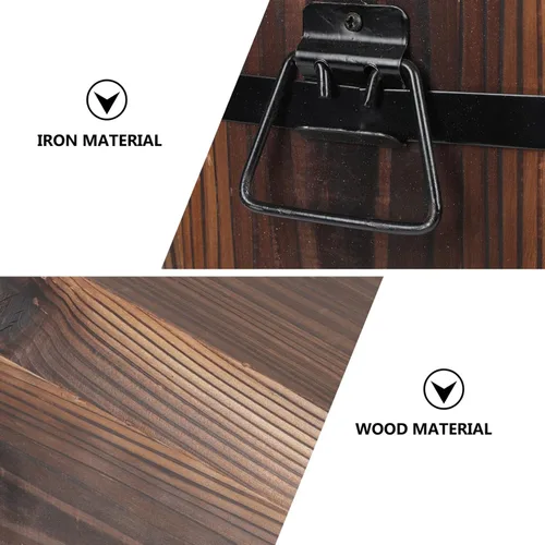 Miniatura 7 de Happyyami Maceta de barril de whisky, maceta de barril de madera, cubo de madera, maceta de jardín, soporte para flores, maceta decorativa rústica