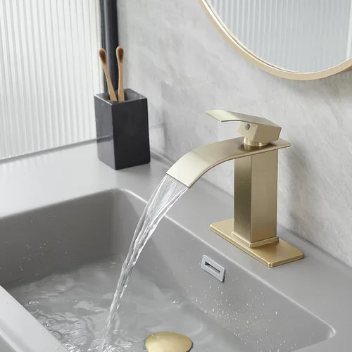 Miniatura 14 de Grifo de fregadero de recipiente con cascada, grifo de baño mate negro de acero inoxidable, alto, de una sola manija, un agujero, montaje