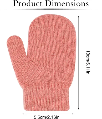 Miniatura 2 de ONESING 5 pares de guantes negros para bebés, guantes cálidos para recién nacidos, guantes de invierno para bebés y niñas
