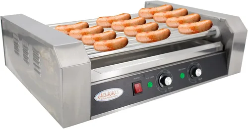 Miniatura 2 de Hakka - Parrilla comercial para perros calientes con 7 rodillos