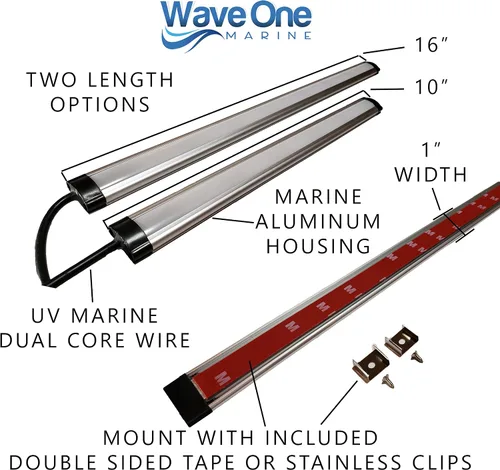 Miniatura 4 de Wave One Marine Spectrum RGBW Luz Rígida Controlador Interno LED Impermeable Luz de Cortesía Decorativa para Barco 12V Voltios RV Control
