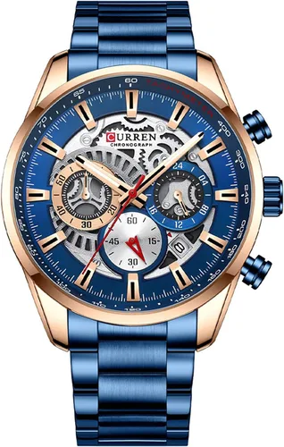 Miniatura 14 de FANMIS Relojes de lujo para hombre, cronógrafo de negocios, impermeable, de acero inoxidable, analógico, de cuarzo, reloj de pulsera