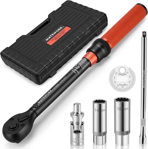 Miniatura 11 de Juego de llaves dinamométricas de 50 libras, llave dinamométrica para bicicleta de 1/4 pulgadas, 10-230 pulgadas.lb (1.1-26.0 nm), llave