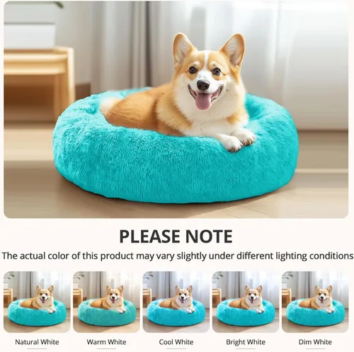 Miniatura 8 de JOLLYVOGUE Cama Calmante para Perros Pequeños - Cama para Perros Pequeños en Forma de Dona Lavable de 23 Pulgadas para Gatitos y Cachorros, Camas
