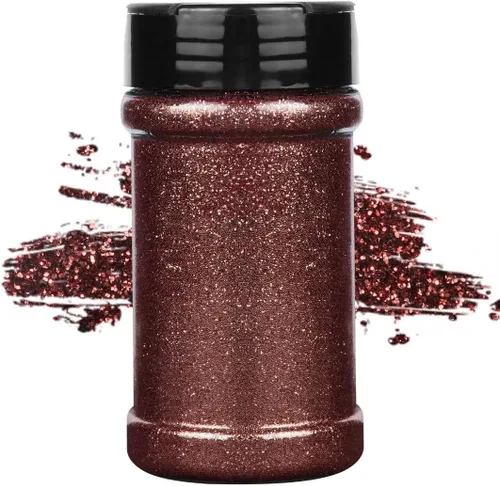Miniatura 35 de TORC Purpurina fina roja de 1 libra y 16 onzas de purpurina en polvo para vasos, resina para manualidades, slime, cosméticos, pintura de uñas, Rojo