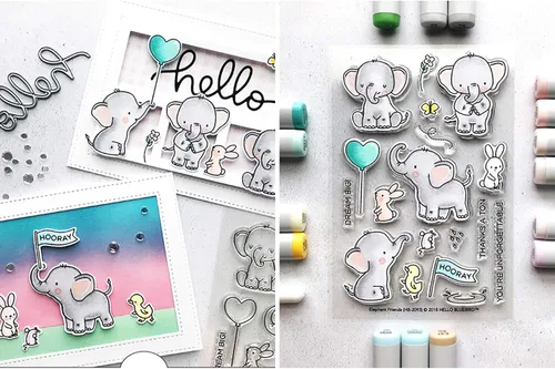 Miniatura 5 de Troqueles con sello de elefante de amigos con sello de elefante, troqueles de corte en relieve, plantilla 3D, troqueles de corte de metal