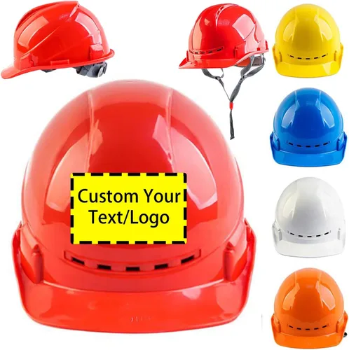 Miniatura 20 de Sombreros duros personalizados al por mayor con logotipo, certificado OSHA/ANSI, ala completa ventilada (trinquete de 4 puntos) para pedidos a