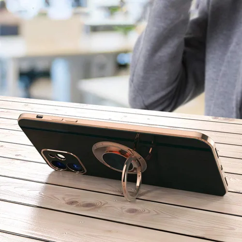 Miniatura 4 de Funda para iPhone 11 Pro con anillo, anillo de rotación de 360 grados integrado con soporte de anillo de rotación de 360 grados con chapado Gris