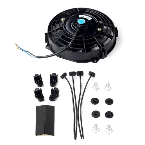 Ventilador delgado universal de 7 pulgadas para radiador eléctrico con kit de montaje de 12 V 800 CFM