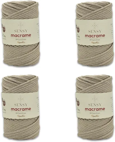 Miniatura 110 de Sensy - Cuerda de poliéster prémium de 0.197 in, 104 yardas, 100% polipropileno, cordón de macramé de 0.197 in, cuerda de ganchillo para bolsa