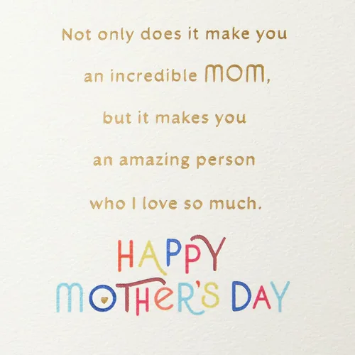 Miniatura 4 de Hallmark Tarjeta romántica para el día de la madre para esposa, novia o pareja (I Love the Way You Love) con letras arcoíris en blanco