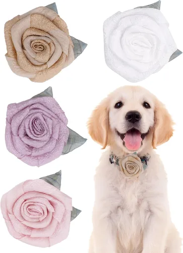Miniatura 16 de PET SHOW Dijes de flores para perros pequeños de San Valentín, accesorios para perros medianos y grandes, gatos, cachorros, conejos, cerdos, lazos