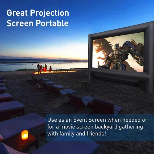 Miniatura 6 de GYUEM - Pantalla de proyector inflable para exteriores de 21 pies - Pantalla para inflar para TV y películas con ventilador, pantalla de proyección