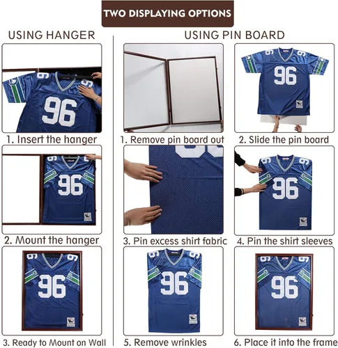 Miniatura 6 de SNAIL Estuche de Exhibición para Camiseta con Marco Grande, Caja de Sombra, Marcos Bloqueables con Protección UV, Acrílico para Béisbol, Baloncesto