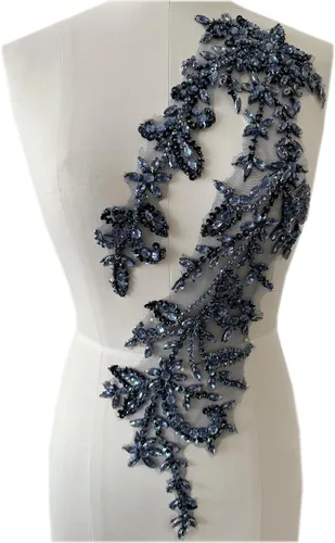 Miniatura 16 de PLune Diamantes de imitación acrílicos brillantes hechos a mano en apliques de encaje, cuentas de costura, parches para accesorios para vestido