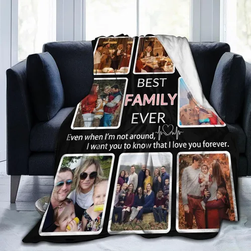 Miniatura 14 de Manta personalizada con collage de fotos, para hermana, amiga, madre, padre, familia, mascotas, parejas, en Navidad, cumpleaños, aniversario, regalo